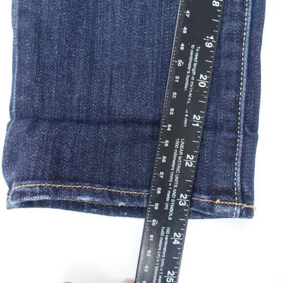 American Eagle Artist Jeans Women's 0 Blue Denim Stretch High-Waist Straight Leg - Picture 2 of 7